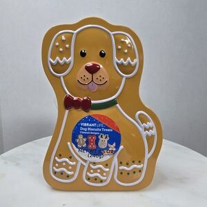 Vibrant Dog Biscuit Tin Sealed And New - Yellow and Red